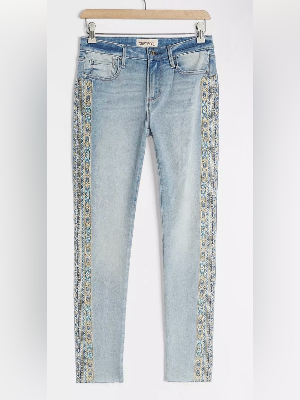 Driftwood Jackie Embroidered Mid-Rise Skinny Jeans -Sz 30